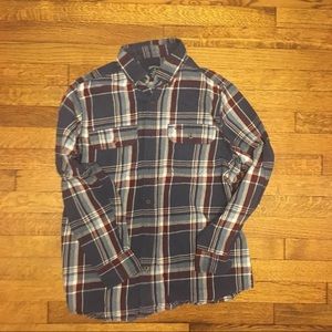 Blue and Martin plaid flannel button up